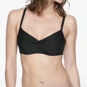 Athleta Twist Up Bikini Top in Black Size 34 B/C